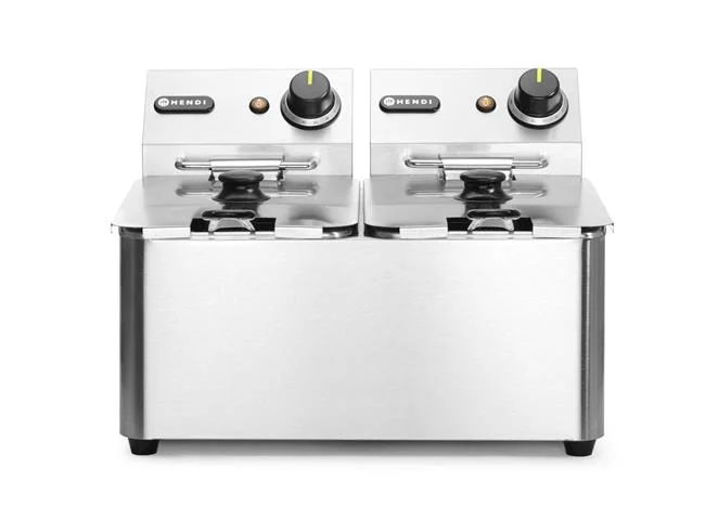 Frytownica 2×4 l, HENDI, Kitchen Line, 8L, 230V/6000W, 470x380x(H)315mm Wariant podstawowy